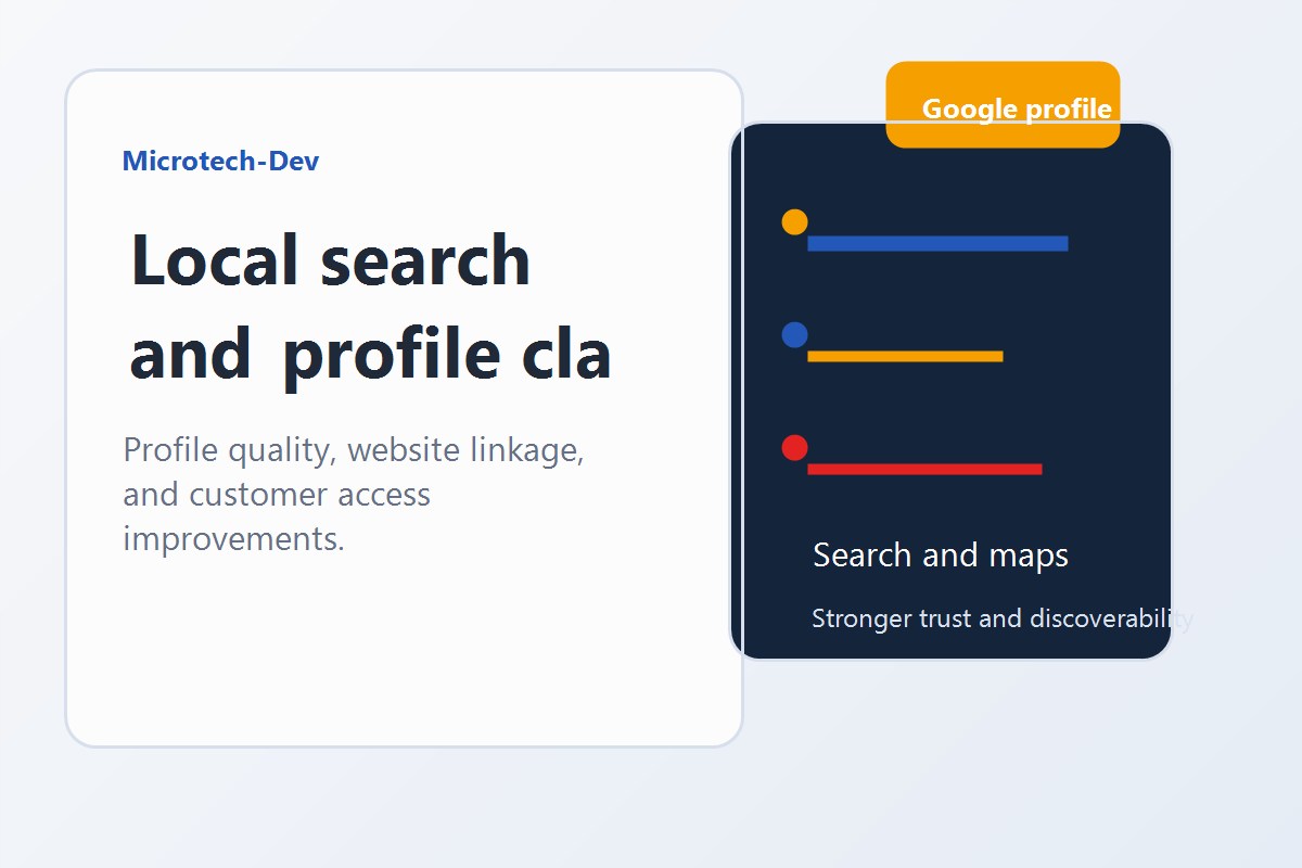 Local business visibility and Google profile support