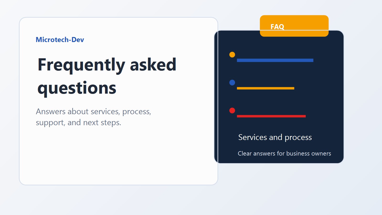 Frequently asked questions about Microtech-Dev services