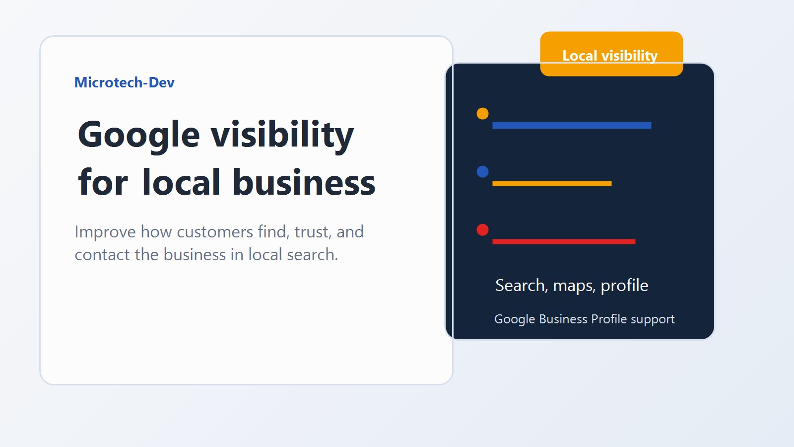 Google Business Profile and local visibility support