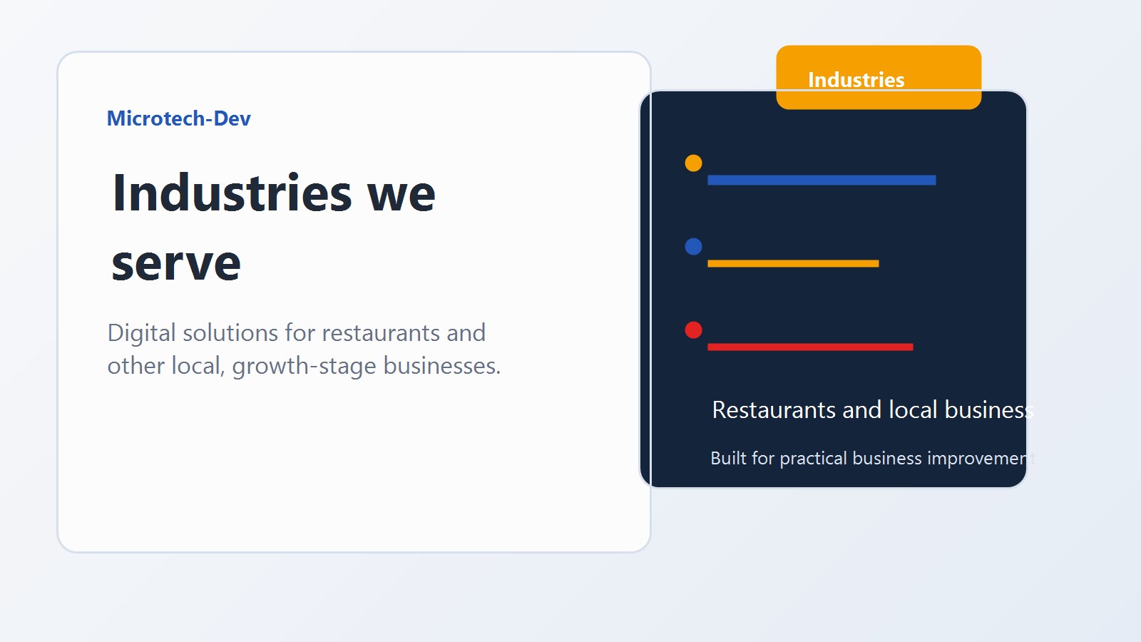 Digital solutions for restaurants and local businesses